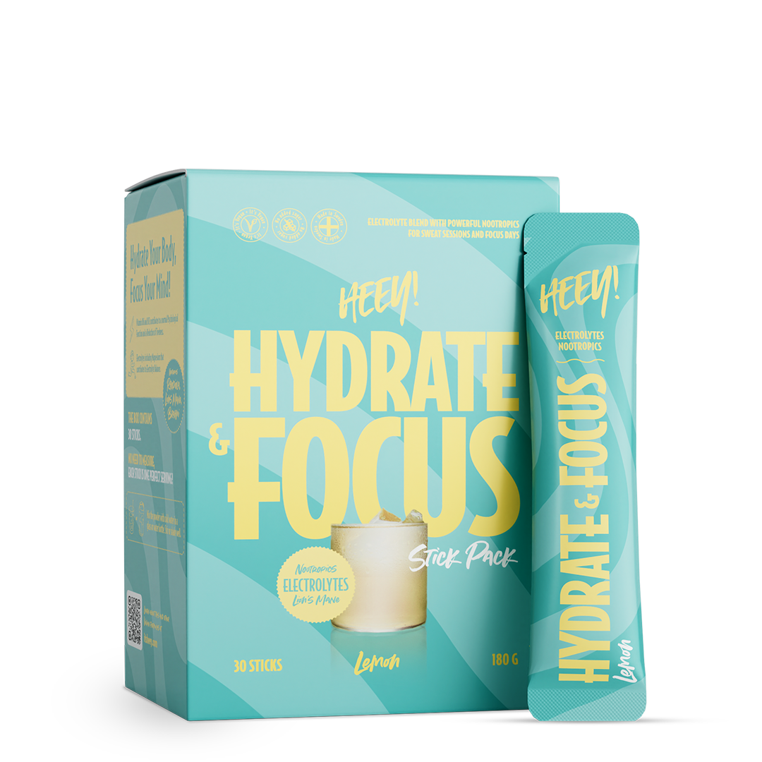 Hydrate & Focus Electrolytes + Lions Mane (Stick Pack) Heey!