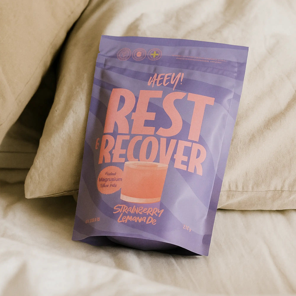 Heey! Rest & Recover Magnesium Glycinat Pulver - förpackning baksida
