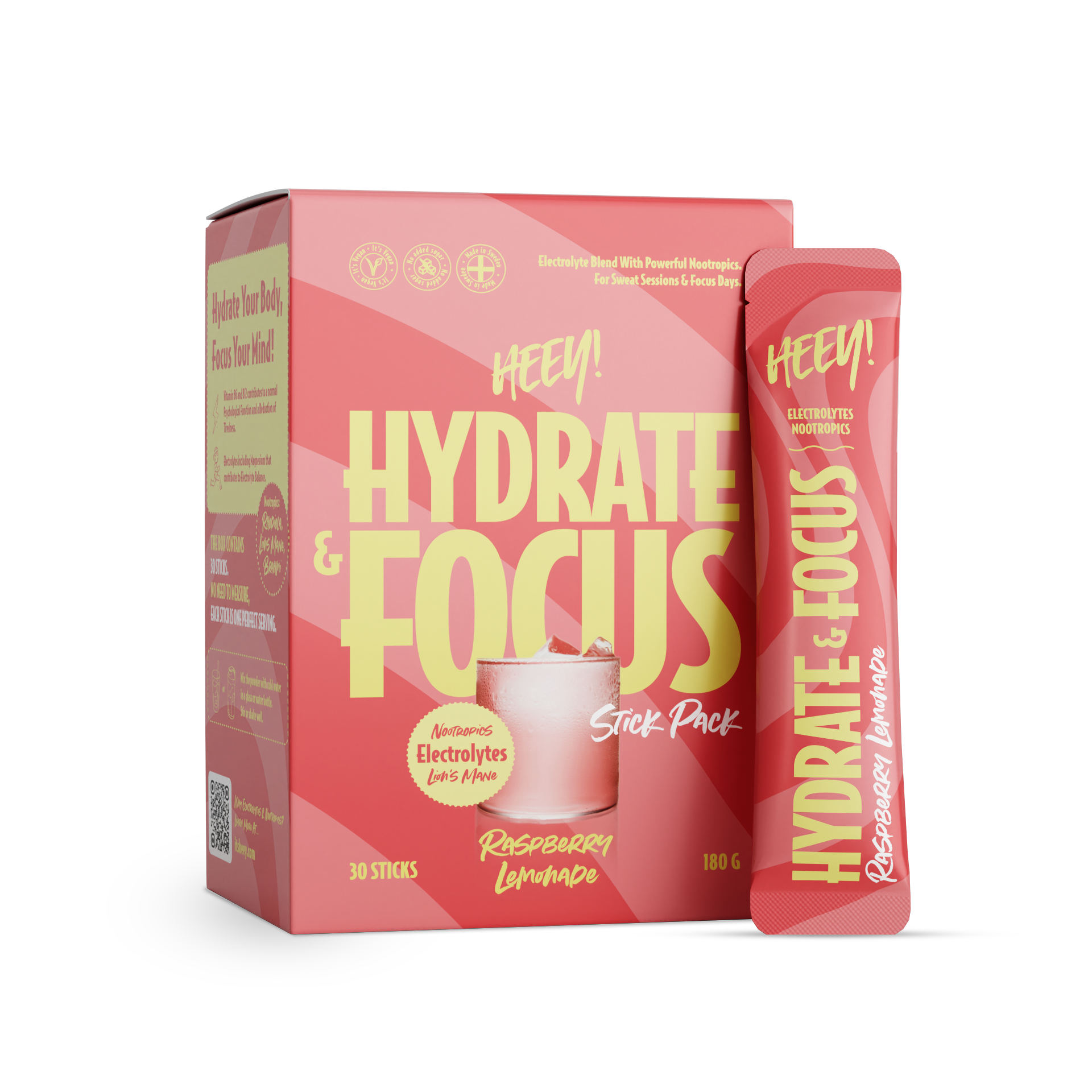 Hydrate & Focus Electrolytes + Lions Mane (Stick Pack)