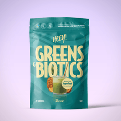 Heey! Greens & Biotics Tropisk - veganskt greenspulver med spirulina och chlorella