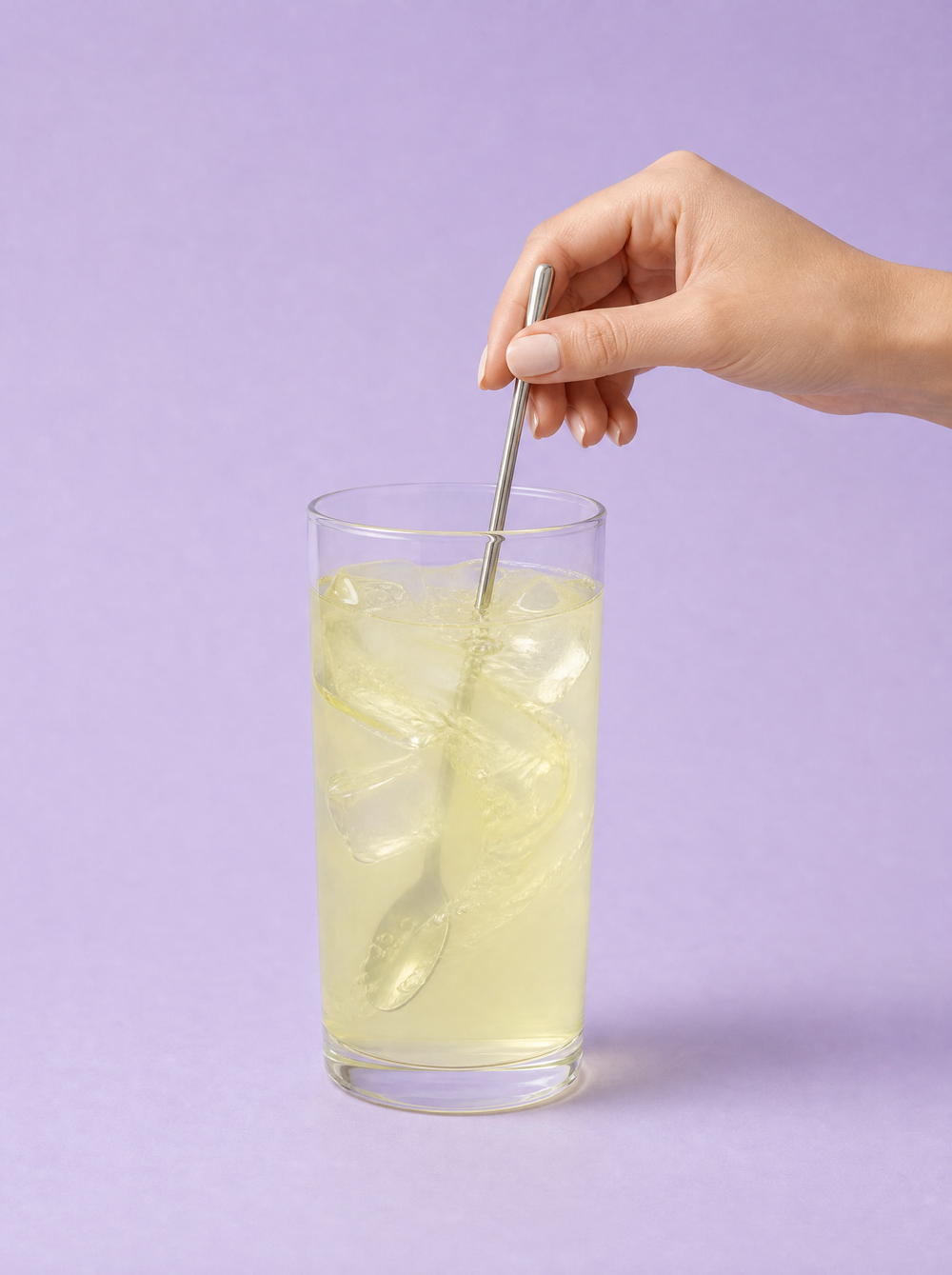 Stir into a glass of water